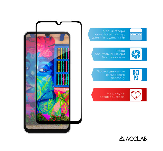 ACCLAB Захисне скло ACCLAB Full Glue для Samsung Galaxy A05s SM-A057 Black (1283126581908)