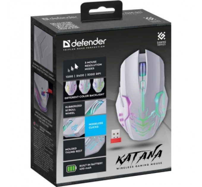 Defender Мишка Defender Katana GM-511 LED Wireless Black (52511)
