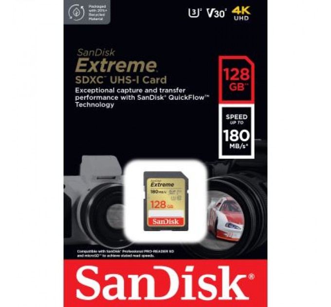 SanDisk Карта пам'яті SanDisk 128GB SD class 10 UHS-I Extreme (SDSDXVA-128G-GNCIN)