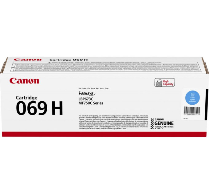 Canon Картридж для Canon (069H) MF752Cdw Cyan (5097C002)
