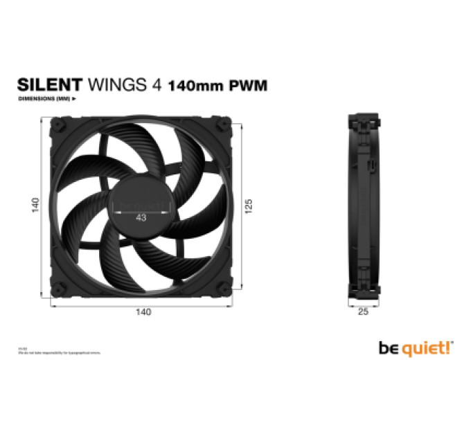 Be quiet! Кулер до корпусу Be quiet! Silent Wings 4 140mm PWM (BL096)