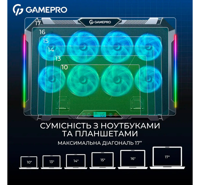GamePro Охолоджуюча підставка для ноутбука GamePro CP795