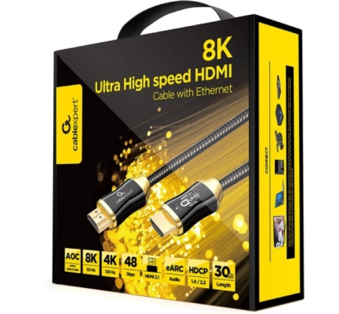 Cablexpert Кабель мультимедійний HDMI M to HDMI M 30.0m V2.1 8K 60Hz/4K 144Hz AOC Cablexpert (CCBP-HDMI8K-AOC-30M-EU)