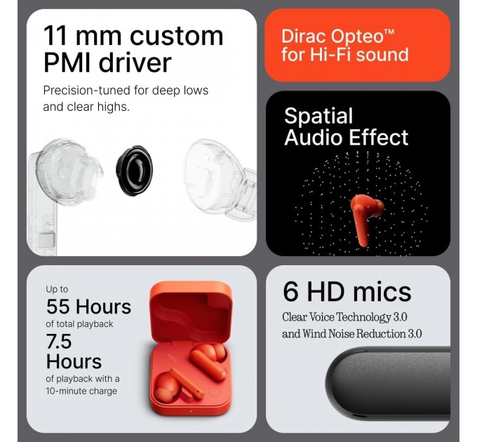 CMF Bluetooth-гарнітура CMF by Nothing Buds 2 B179 Orange (A10600100)