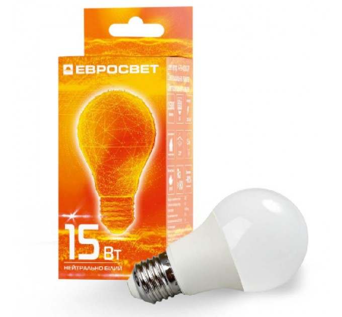 Євросвітло Лампочка Євросвітло 15Вт 4200К A-15-4200-27 Е27