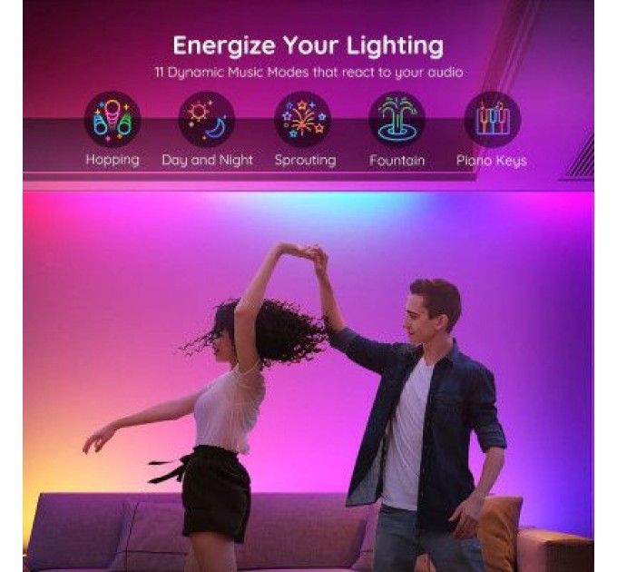 Govee Світлодіодна стрічка Govee RGBIC Basic Wi-Fi + Bluetooth LED Strip Light 5м Білий (H618A3D1)