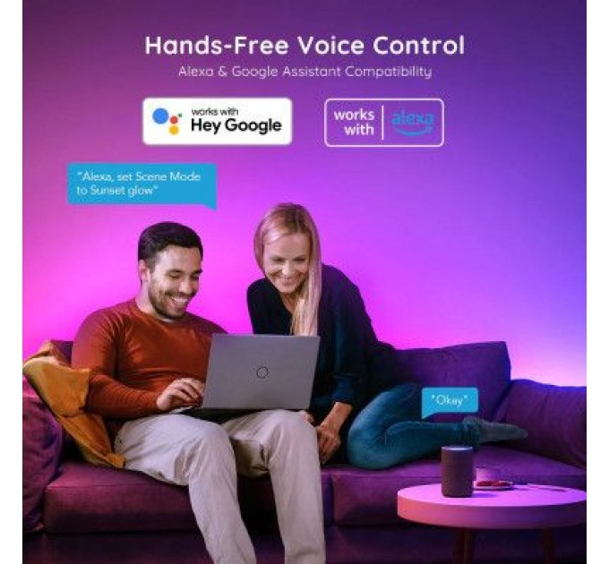 Govee Світлодіодна стрічка Govee RGBIC Basic Wi-Fi + Bluetooth LED Strip Light 5м Білий (H618A3D1)