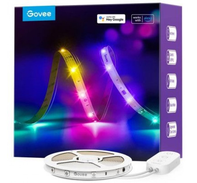 Govee Світлодіодна стрічка Govee RGBIC Basic Wi-Fi + Bluetooth LED Strip Light 5м Білий (H618A3D1)