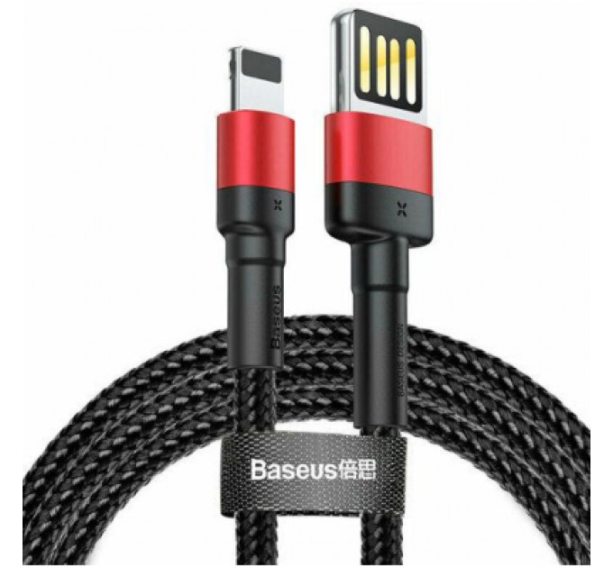 Baseus Дата кабель USB 2.0 AM to Lightning 1.0m Cafule Special Edition 2.4A Black-Red Baseus (CALKLF-G91)