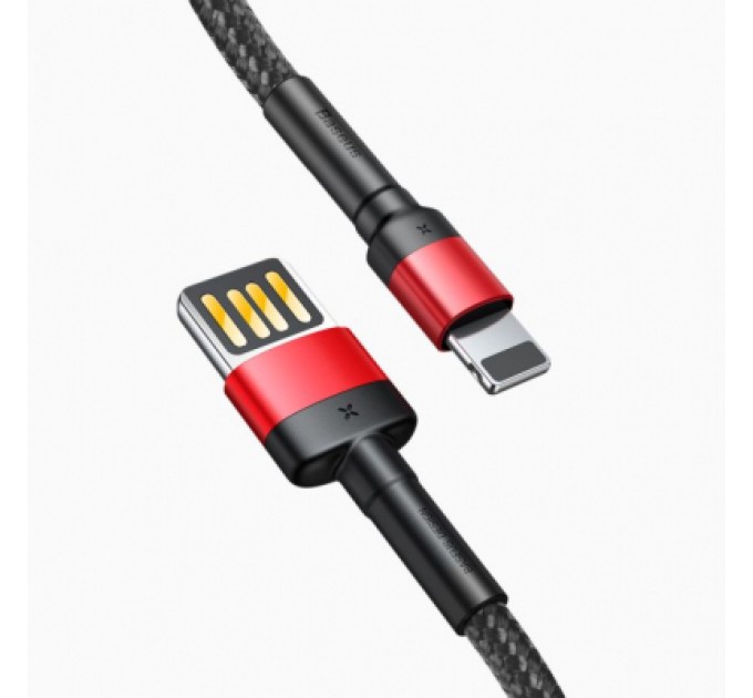 Baseus Дата кабель USB 2.0 AM to Lightning 1.0m Cafule Special Edition 2.4A Black-Red Baseus (CALKLF-G91)