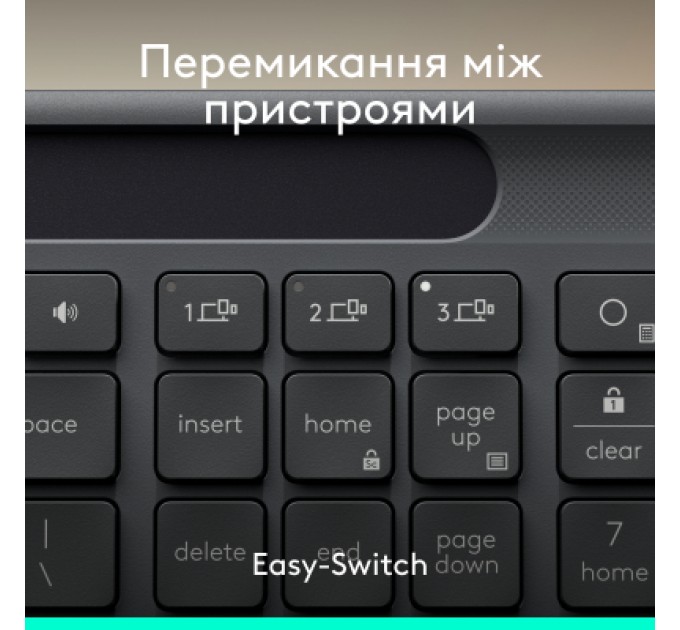 Logitech Клавіатура Logitech Slim Solar+ for Business Wireless/Bluetooth Graphite (920-013779)