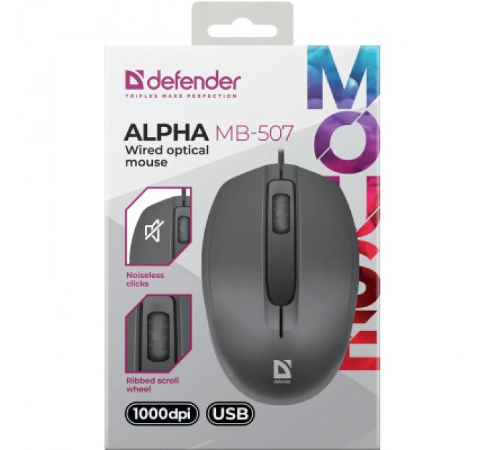 Defender Мишка Defender Alpha MB-507 USB Black (52507)
