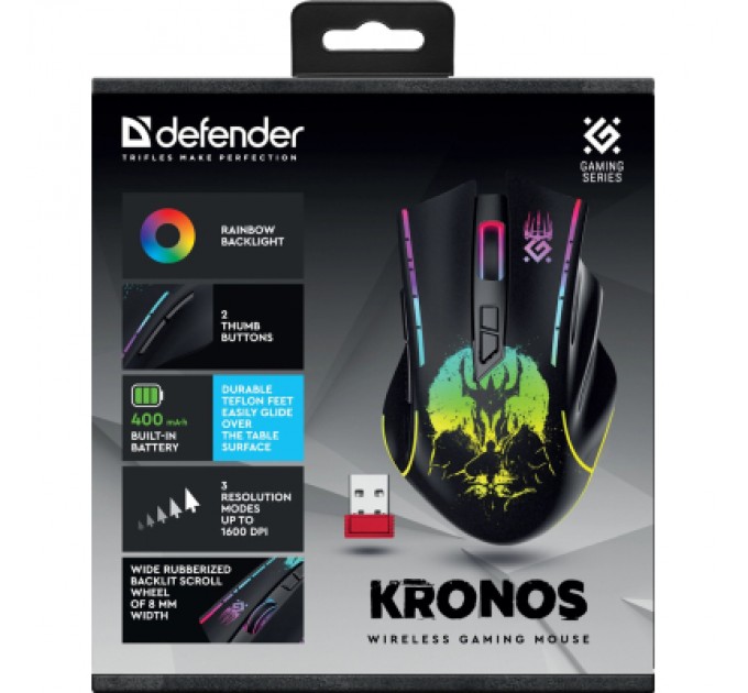 Defender Мишка Defender Kronos GM-695 Wireless Black (52695)
