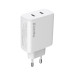 ColorWay Мережевий зарядний пристрій ColorWay GaN Mini 50W PD Port PPS USB (Type-C PD 30W + Type-C PD 20W) White (CW-CHS050PD-WT)