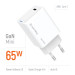 ColorWay Мережевий зарядний пристрій ColorWay GaN Mini 65W PD Port PPS USB-C White (CW-CHS049PD-WT)