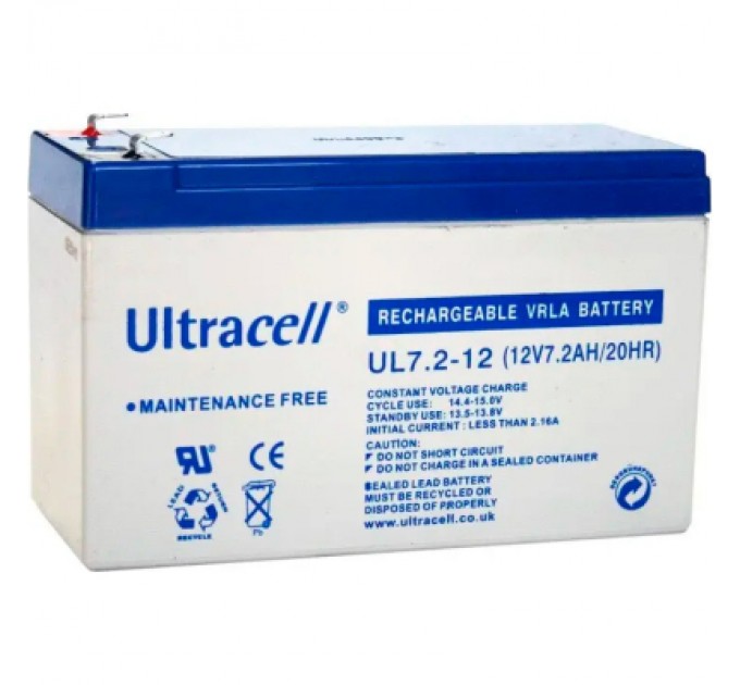 Ultracell Батарея до ДБЖ Ultracell 12V-7.2Ah, AGM (UL7.2-12)