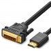 Ugreen Кабель мультимедійний HDMI M to DVI M 2.0m HD106 black Ugreen (10135)
