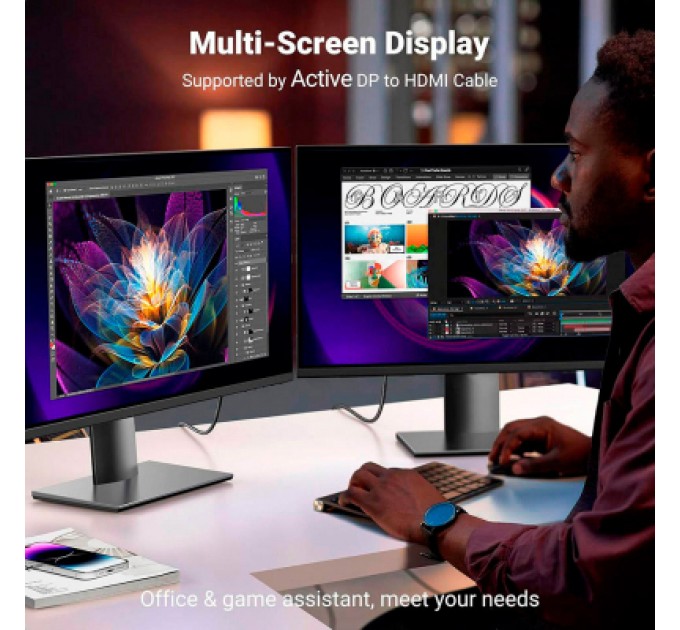 Ugreen Кабель мультимедійний DisplayPort M to HDMI M 1.0m V2.0 4K60Hz DP119 black Ugreen (15773)