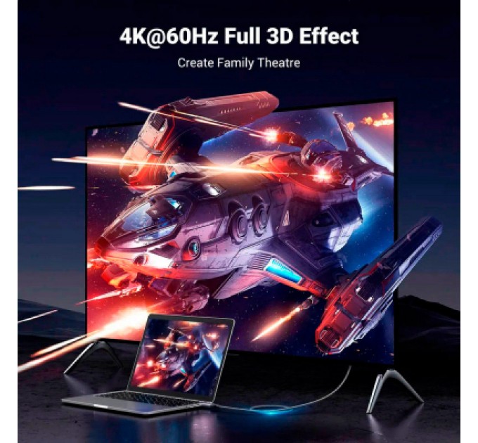 Ugreen Кабель мультимедійний DisplayPort M to HDMI M 1.0m V2.0 4K60Hz DP119 black Ugreen (15773)