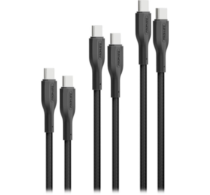 Promate Дата кабель USB-C to USB-C cablekit-cc.black Promate (cablekit-cc.black)