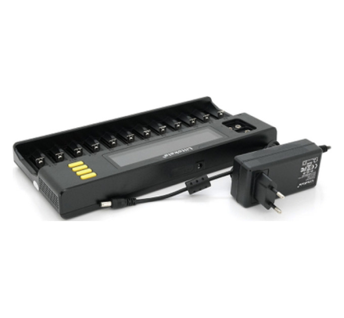 Liitokala Зарядний пристрій для акумуляторів Liitokala 12 Slots+2, Ni-Mh/Li-ion/LiFePo4/Крона, LED+LCD (Lii-S12)