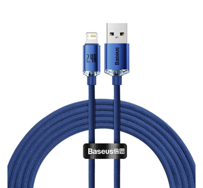 Baseus Кабель Baseus Crystal Shine USB - Lightning, 2.4A, 2м Blue (CAJY000103)