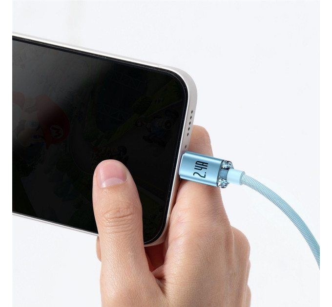 Baseus Кабель Baseus Crystal Shine USB - Lightning, 2.4A, 2м Sky Blue (CAJY001203)