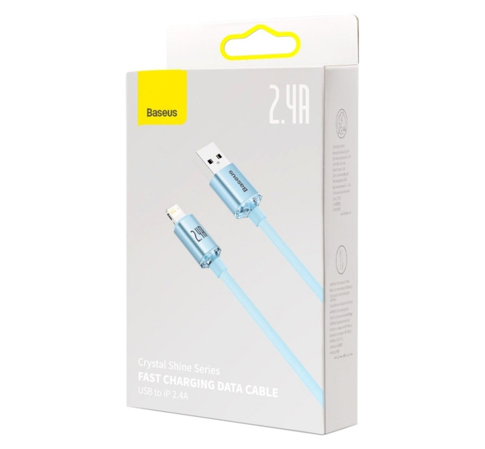 Baseus Кабель Baseus Crystal Shine USB - Lightning, 2.4A, 2м Sky Blue (CAJY001203)