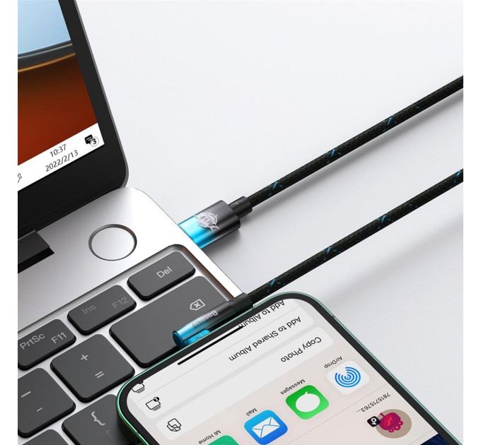Baseus Кабель Baseus MVP 2 USB Type-C - Lightning, 20W, 1м Black/Blue (CAVP000221)