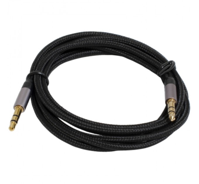 Patron Кабель мультимедійний 3.5mm M to 3.5mm M 1.2m black Patron (CAB-PN-MUL-J-J-12)