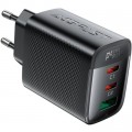 Acefast Зарядний пристрій Acefast 2xUSB-C + 1xUSB 67W GaN black (6974316284048)