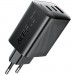 Acefast Зарядний пристрій Acefast 2xUSB-C + 1xUSB 67W GaN black (6974316284048)
