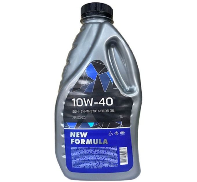 NEW FORMULA Моторна олива NEW FORMULA 10w-40 (SG/CD) кан. 1л ПЕТ (0,7кг) (NF197726)