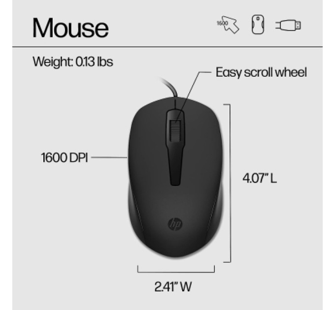 HP Комплект HP 150 USB Black (240J7AA)