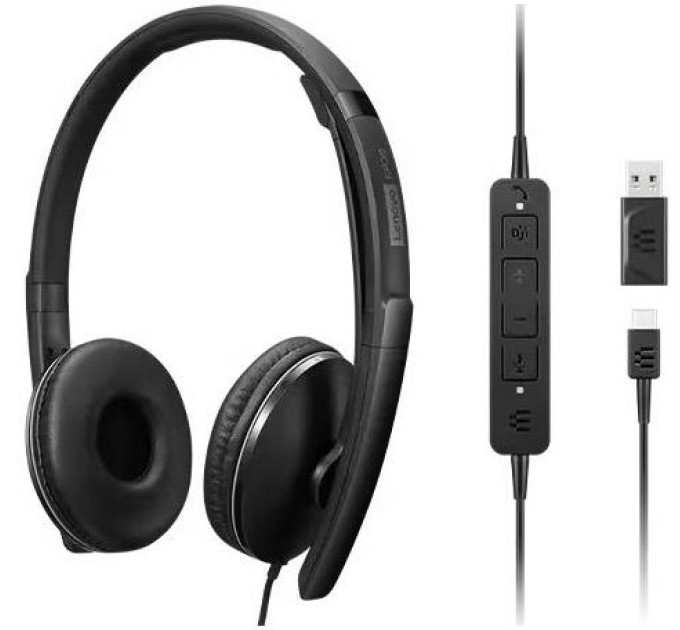 Lenovo Навушники Lenovo Wired ANC Headset Gen 2 (Teams) Black (4XD1M45627)
