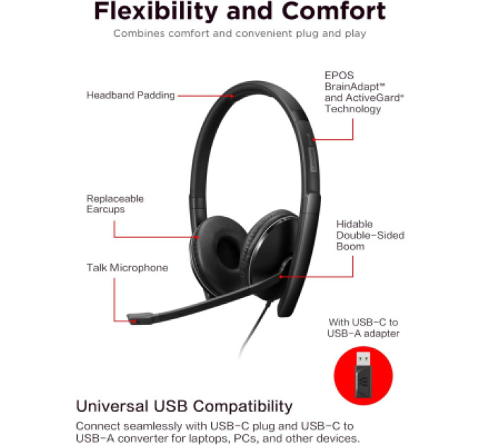 Lenovo Навушники Lenovo Wired ANC Headset Gen 2 (Teams) Black (4XD1M45627)