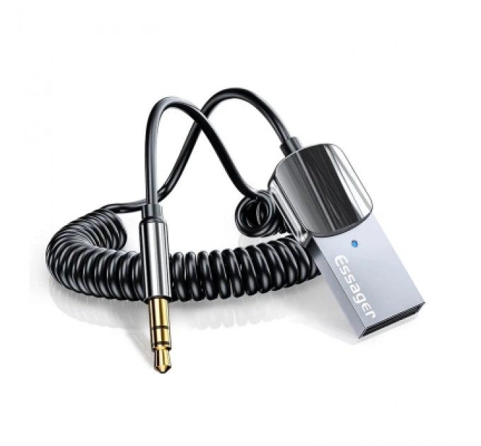 Essager Bluetooth-адаптер Essager Adapter Car Wireless Receiver USB to 3.5mm Car Kit Speaker (EBTEB01-JS0A)