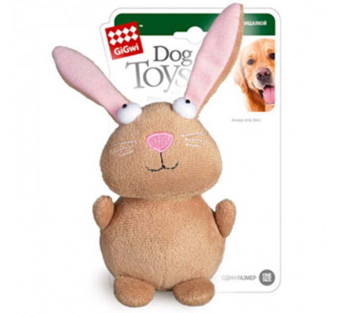 GiGwi Іграшка для собак GiGwi Plush Кролик з пищалкою 16 см (75053)