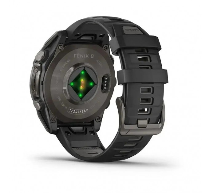 Garmin Смарт-годинник Garmin Fenix 8 47mm AMOLED Sapphire Carbon Gray DLC Titanium with Black Silicone (010-02904-29)