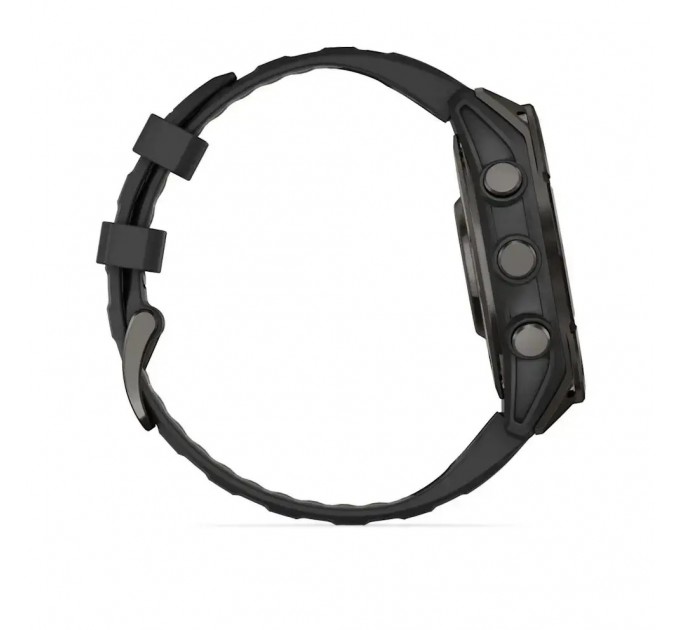 Garmin Смарт-годинник Garmin Fenix 8 47mm AMOLED Sapphire Carbon Gray DLC Titanium with Black Silicone (010-02904-29)