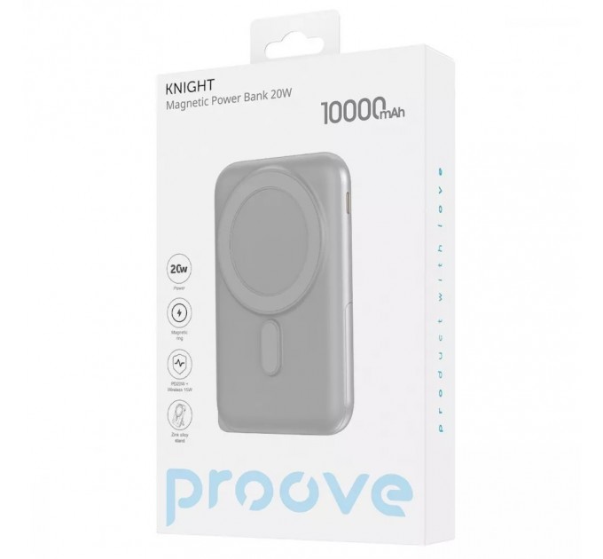 Proove Універсальна мобільна батарея Proove Knight 20W 10000mAh Dark Gray (PBGI20012205)