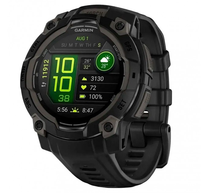 Garmin Смарт-годинник Garmin Instinct 3 45mm AMOLED Black with Black Silicone Band (010-02936-40)