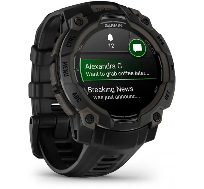 Garmin Смарт-годинник Garmin Instinct 3 45mm AMOLED Black with Black Silicone Band (010-02936-40)