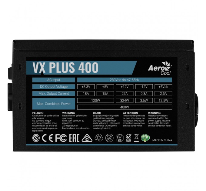 AeroCool Блок живлення AeroCool VX Plus Stealth 400 (ACPN-VS40NEY.12) 400W