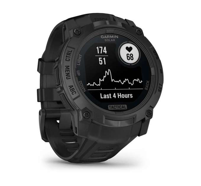 Garmin Смарт-годинник Garmin Instinct 3 50mm Tactical Solar Black with Charcoal Silicone Band (010-02935-90)