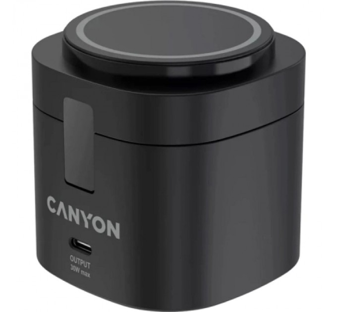 Canyon Зарядний пристрій Canyon 4-in-1 wireless charging stand 30W + cable 1.0m black (CNS-WCS405BW/A)