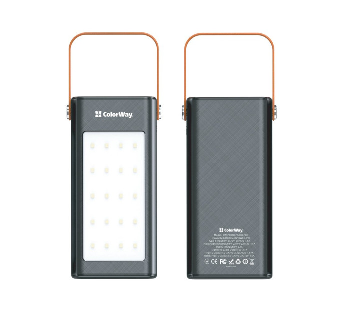 ColorWay Універсальна мобільна батарея ColorWay LCD/Lamp 80000mAh Black (CW-PB800LPA8BK-PDD)