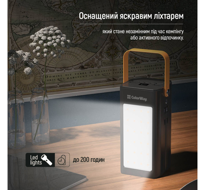 ColorWay Універсальна мобільна батарея ColorWay LCD/Lamp 80000mAh Black (CW-PB800LPA8BK-PDD)