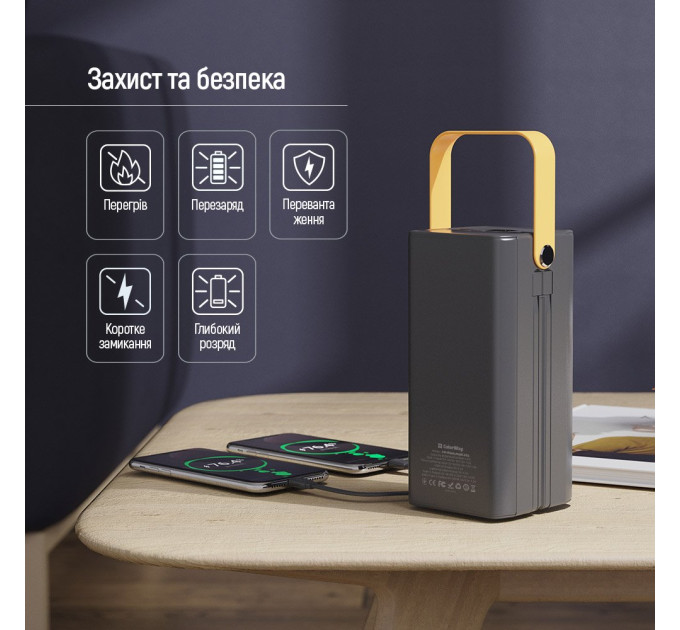 ColorWay Універсальна мобільна батарея ColorWay LCD/Lamp 80000mAh Black (CW-PB800LPA8BK-PDD)