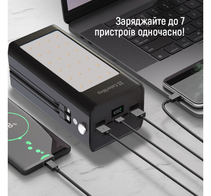 ColorWay Універсальна мобільна батарея ColorWay LCD/Lamp 80000mAh Black (CW-PB800LPA8BK-PDD)